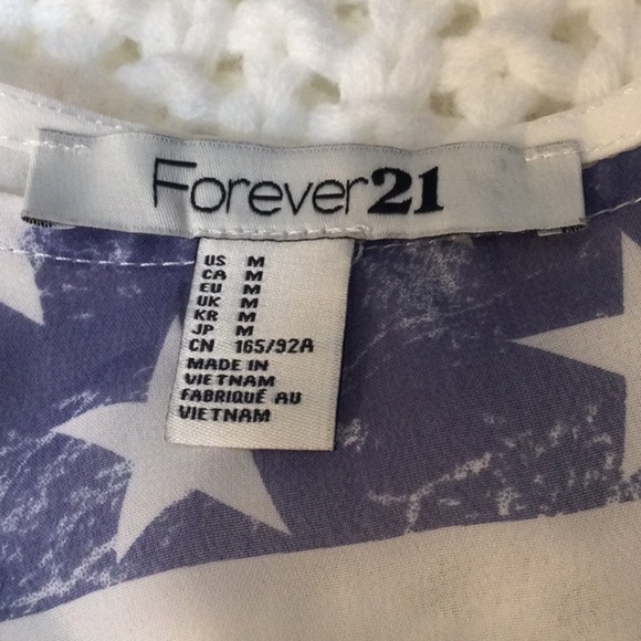 Forever 21 Sheer Flag Tank Top Sz M - Picture 5 of 9